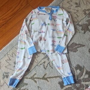 Kids Pajamas with Blue Trim